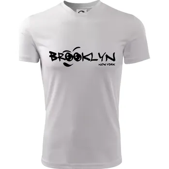 Chlapecké tričko Brooklyn úsměv - Dětské triko sportovní (dresovina) - 122 cm/6 let ( Bílá )