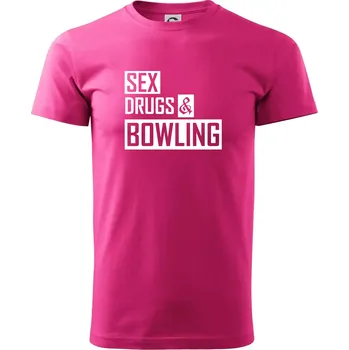 Sex drugs bowling - Klasické pánské triko vyšší gramáže - XS ( Purpurová )