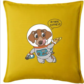 Polštář Pes kosmonautem - Polštář 50x50 - 50x50 - Pouze potah ( Žlutá )