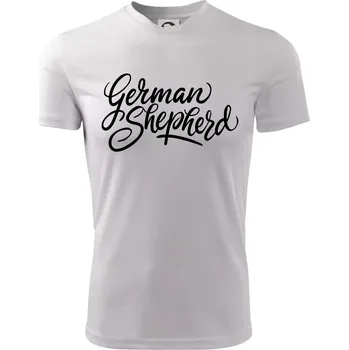 Chlapecké oblečení German shepherd - nápis okrasny - nápis okrasný - Dětské triko sportovní (dresovina) - 134 cm/8 let ( Bílá )