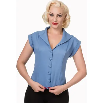 Dámská halenka Banned Retro halenka Dream Master - Misty Blue Velikost: M (UK 12)