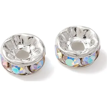 Dětské navlékací korálky Štrasové 8 mm AB rondelky (29 - 30 kusů)