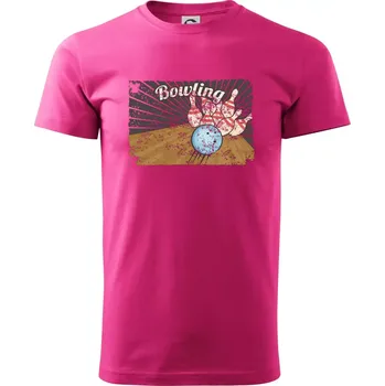 Pánská móda Bowling plakát - Klasické pánské triko vyšší gramáže - XL ( Purpurová )