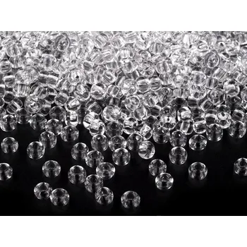 Dětské navlékací korálky Rokajl Preciosa 8/0 - 3 mm, barva 00050 transparent