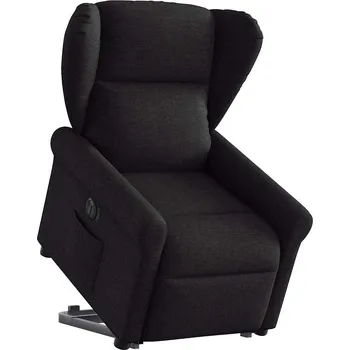 Křeslo Elektrické zvedací polohovací křeslo černé textil Černý3303396