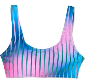 Dámské plavky Veselý sportovní vrchní díl plavek Fialové proužky