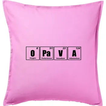 Polštář Periodická tabulka Opava - Polštář 50x50 - 50x50 - Pouze potah ( Růžová )