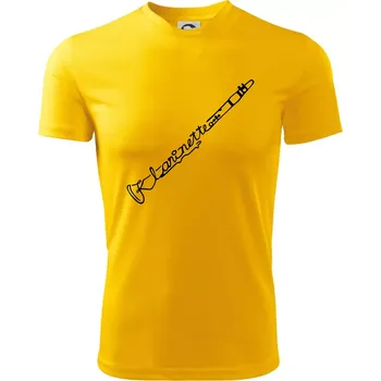 Klarinet nápis - Dětské triko sportovní (dresovina) - 122 cm/6 let ( Žlutá )