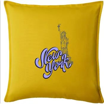 Polštář New York Lettering - Polštář 50x50 - 50x50 - Pouze potah ( Žlutá )