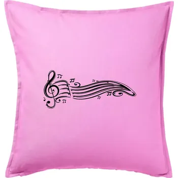 Polštář Noty vlna - Polštář 50x50 - 50x50 - Pouze potah ( Růžová )