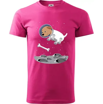 Pánské tričko Pes ve vesmíru (Hana-creative) - Klasické pánské triko vyšší gramáže - S ( Purpurová )