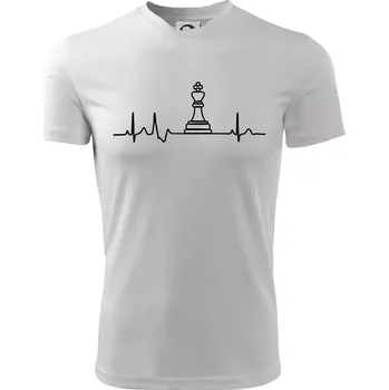 Chlapecké oblečení EKG Šachové figurky - Král - Dětské triko sportovní (dresovina) - 134 cm/8 let ( Bílá )