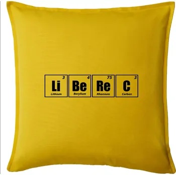 Polštář Periodická tabulka Liberec - Polštář 50x50 - 50x50 - Pouze potah ( Žlutá )