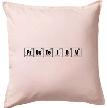 Polštář Periodická tabulka Prostějov - Polštář 50x50 - 50x50 - Pouze potah ( Světle růžová )