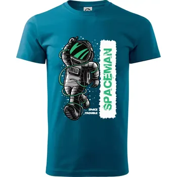 Pánské tričko Spaceman trouble - Klasické pánské triko vyšší gramáže - S ( Petrolejová )