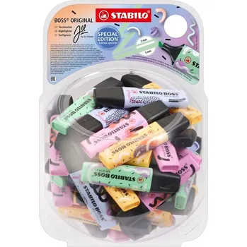 Zvýrazňovač Zvýrazňovač STABILO BOSS ORIGINAL, Ju Schnee 60ks ve stojánku