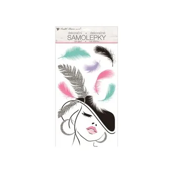 Samolepící dekorace Samolepka na zeď s glitry dáma (Anděl Př)