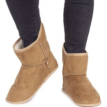 Dámská zimní obuv Vlnka Semišové válenky s Merino vlnou světle hnědá velikost obuv dospělí 45-46