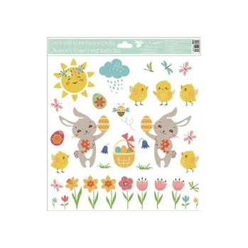 Okenní dekorace Okenní fólie velikonoční 2 zajíčci