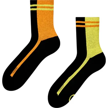 Pánské oblečení Veselé funkční lýtkové ponožky Limetkovo-oranžové pásky