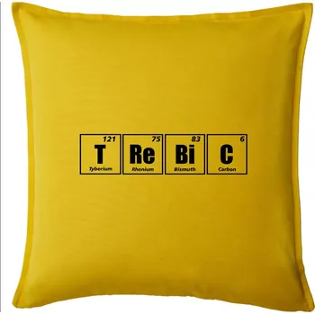 Polštář Periodická tabulka Třebíč - Polštář 50x50 - 50x50 - Pouze potah ( Žlutá )
