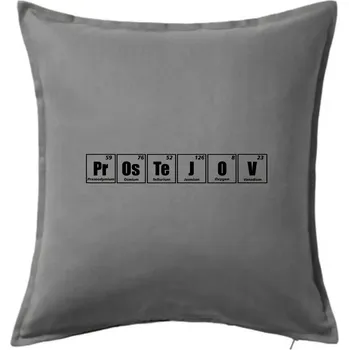 Polštář Periodická tabulka Prostějov - Polštář 50x50 - 50x50 - Pouze potah ( Tmavě šedý melír )