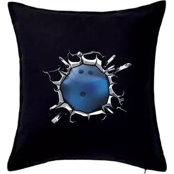 Polštář Bowling koule v triku - Polštář 50x50 - 50x50 - Pouze potah ( Černá )