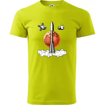 Raketoplán Mars - Klasické pánské triko vyšší gramáže - S ( Limetková )