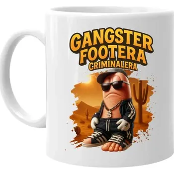 Žertovný předmět Gangster Footera Criminalera - Italian Brainrot - noha zločince - hrnek s potiskem- Tričkový.cz