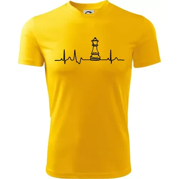 Chlapecké tričko EKG Šachové figurky - dáma - Dětské triko sportovní (dresovina) - 134 cm/8 let ( Žlutá )
