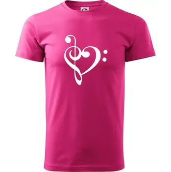 Houslový klíč srdce - Klasické pánské triko vyšší gramáže - S ( Purpurová )