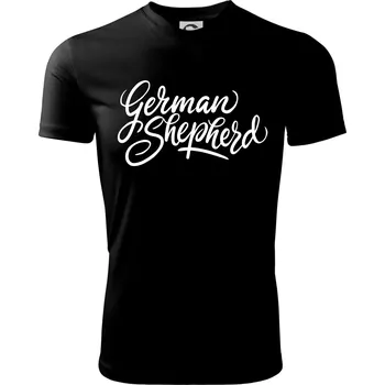 Chlapecké oblečení German shepherd - nápis okrasny - nápis okrasný - Dětské triko sportovní (dresovina) - 122 cm/6 let ( Černá )