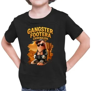 Žertovný předmět Gangster Footera Criminalera - Italian Brainrot - noha zločince - dětské tričko s potiskem- Tričkový.cz