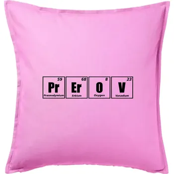 Polštář Periodická tabulka Přerov - Polštář 50x50 - 50x50 - Pouze potah ( Růžová )