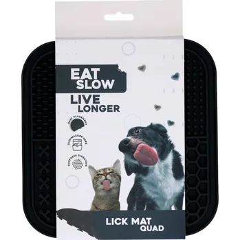 Miska pro psa Eat Slow Live Longer lízací podložka Quad šedá
