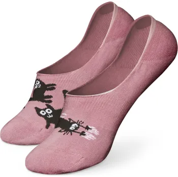 Dámské ponožky Veselé ťapky Růžové kočky