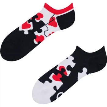 Dámské ponožky Veselé ponožky do tenisek Puzzle se srdíčky