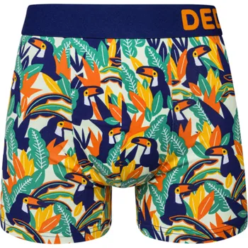 Pánské oblečení Veselé pánské boxerky Tukan a listy
