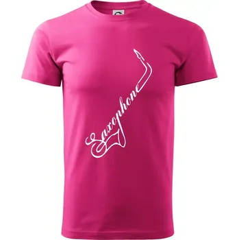 Saxophone nápis - Klasické pánské triko vyšší gramáže - S ( Purpurová )