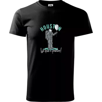 Pánské tričko Houston we have a problem hra - Klasické pánské triko vyšší gramáže - 4XL ( Černá )