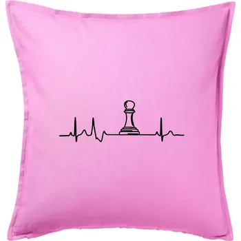 Polštář EKG Šachové figurky - Pěšec - Polštář 50x50 - 50x50 - Pouze potah ( Růžová )