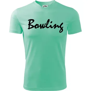 Chlapecké oblečení Bowling nápis psací - Dětské triko sportovní (dresovina) - 134 cm/8 let ( Mátová )