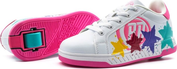 Koloboty BREEZY ROLLERS Splash | 29-39 EU | WHITE-PINK 30 EU