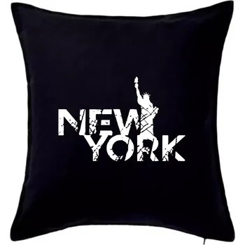 Polštář New York retro - Polštář 50x50 - 50x50 - Pouze potah ( Černá )