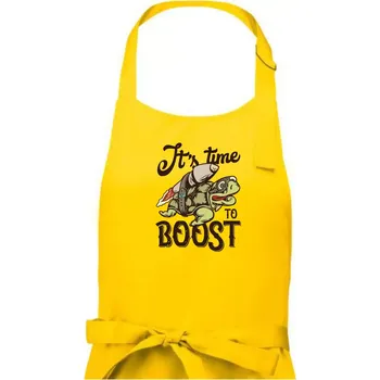 Kuchyňská zástěra Its time to boost turtle - Pánská zástěra na vaření - Univerzální velikost ( Žlutá )