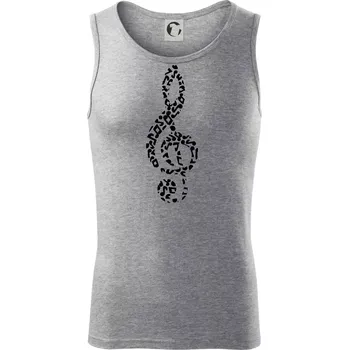 Houslový klíč z not - Tílko pánské Core - S ( Tmavě šedý melír )