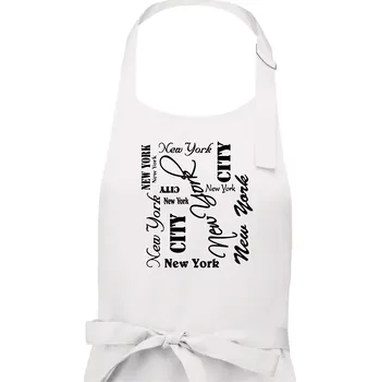 Kuchyňská zástěra New York City font - Dámská zástěra na vaření - Univerzální velikost ( Bílá )