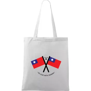 In love with Taiwan - vlajky - Taška bavlněná - 42 x 38 cm ( Bílá )