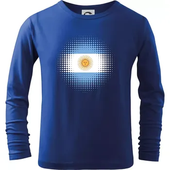 Chlapecké tričko Argentina vlajka tečkovaná - Triko dětské Long Sleeve - 122 cm/6 let ( Královská modrá )