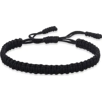 Náramek Náramek štěstí z červené a černé šňůrky | ochranný náramek, ručně pletený náramek - Styl 3 Černá